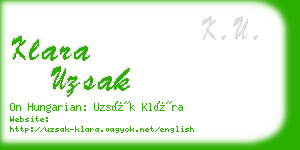 klara uzsak business card